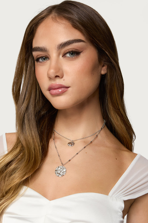 Textured Duo Layered Necklace view 1