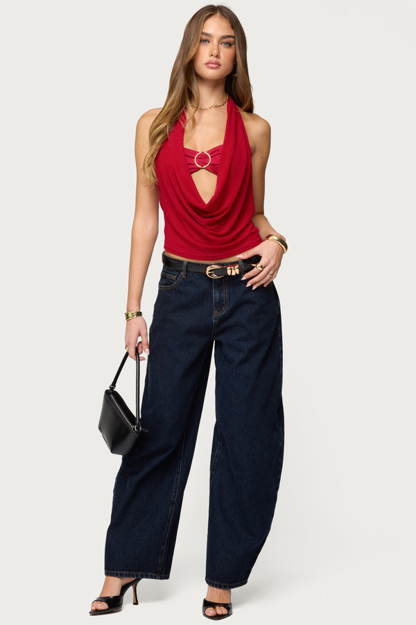 Issey Layered Bandeau Cowl Neck Top view 2