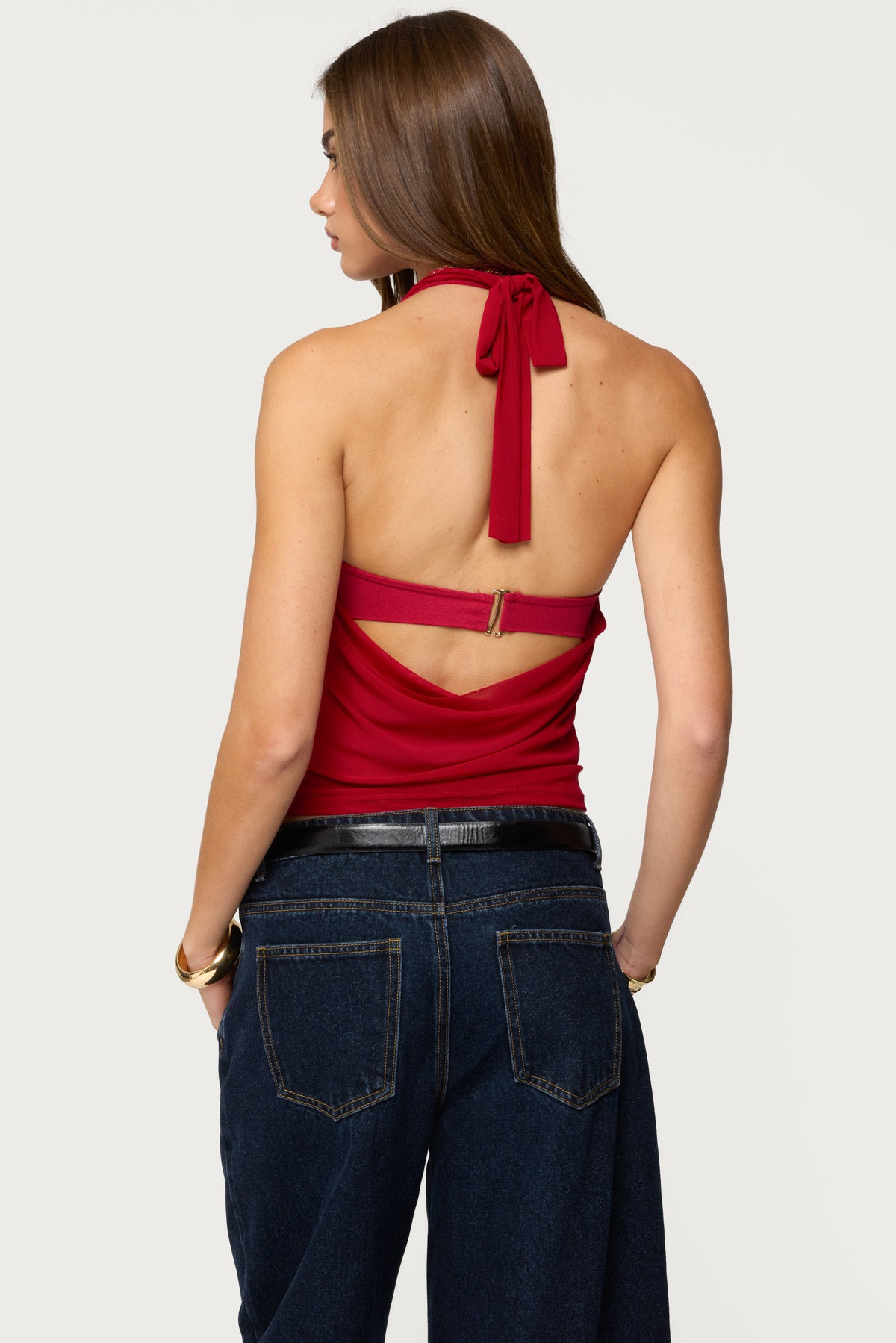 Issey Layered Bandeau Cowl Neck Top