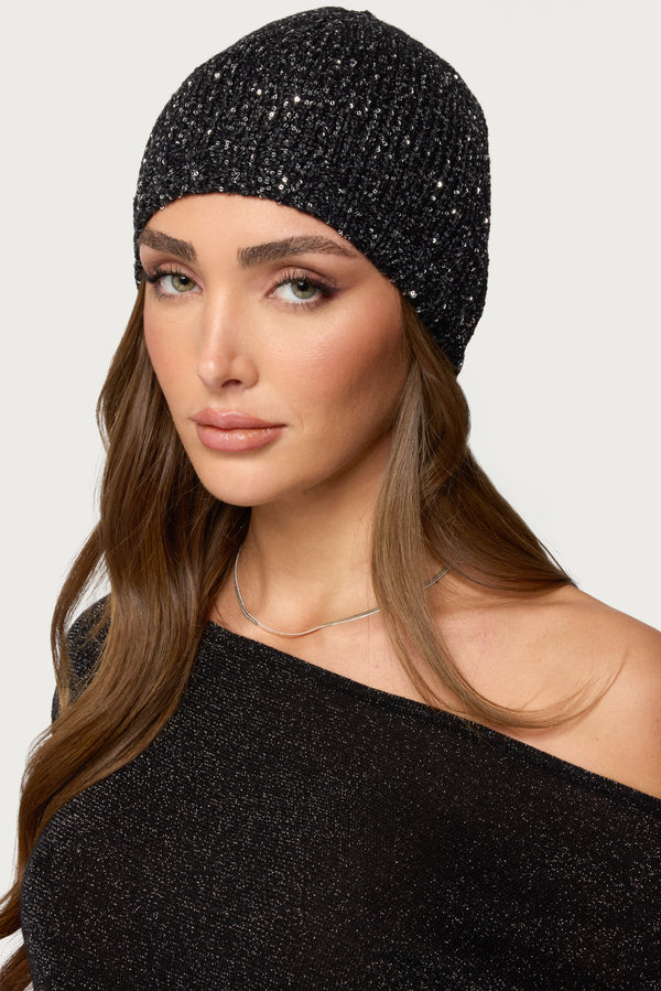 Sequin Knit Beanie view 1