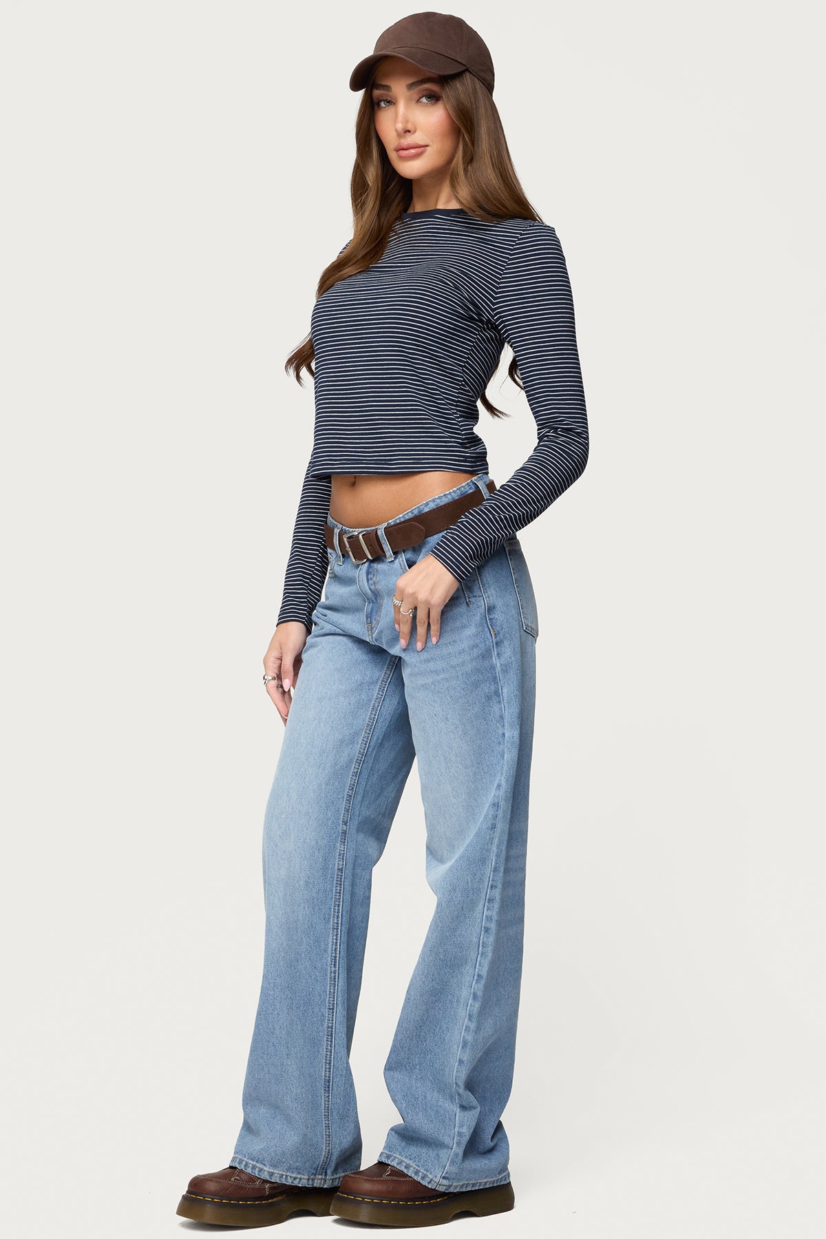Brianna Striped Long Sleeve T Shirt