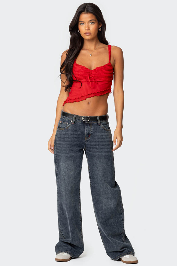 Ruffled Asymmetric Tank Top view 2