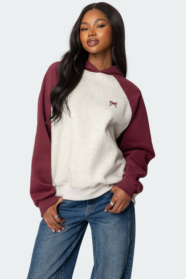 Raglan Bow Oversized Hoodie view 1