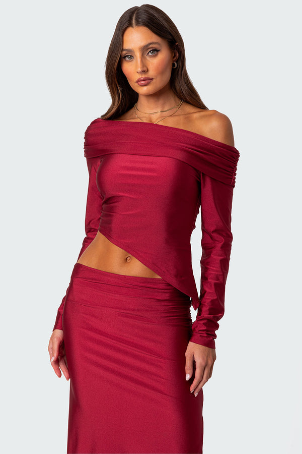 Reema Shiny Fold Over Top view 1