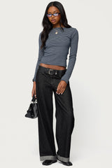 Loria Striped Boat Neck Top