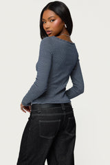 Loria Striped Boat Neck Top