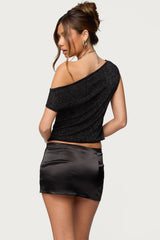 Holly Glitter Off Shoulder Top