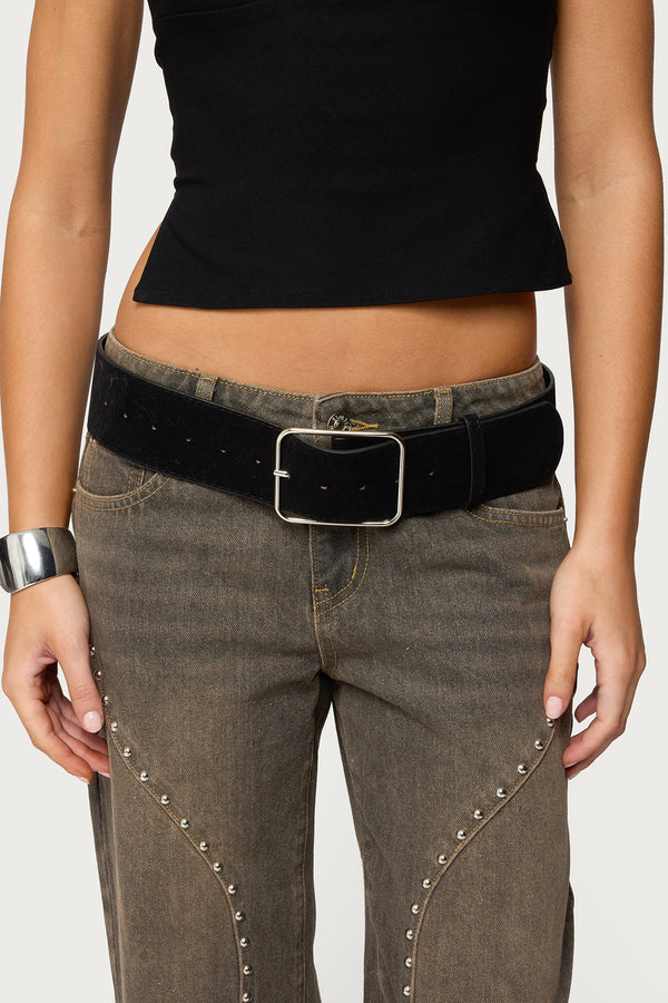 Chunky Faux Suede Belt view 1