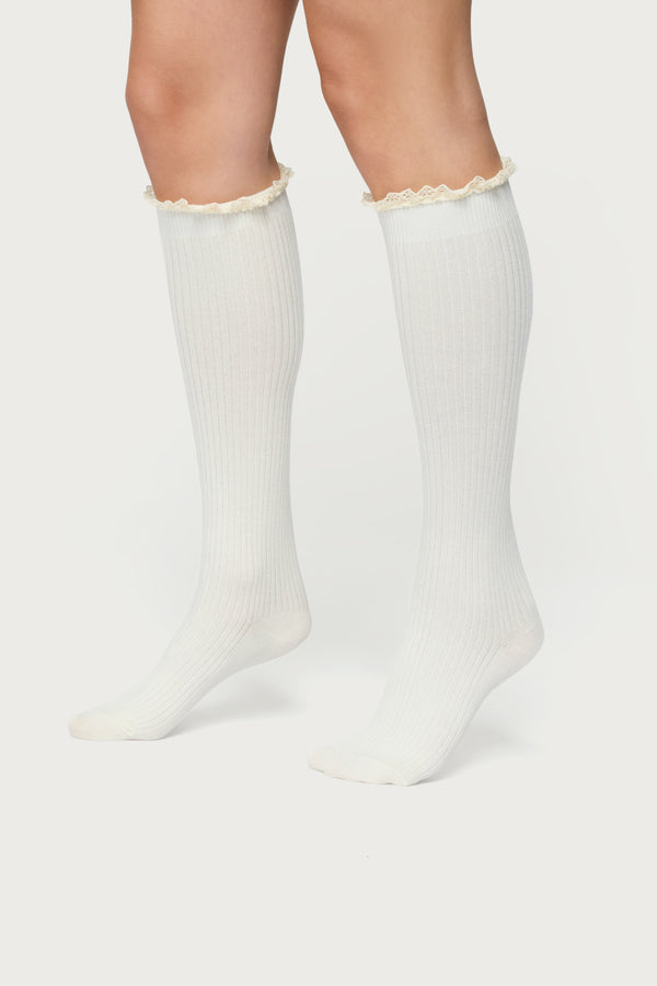 Lacey Ruffle Knee High Socks view 2