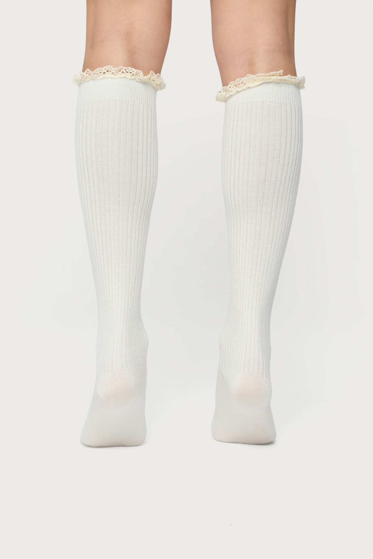 Lacey Ruffle Knee High Socks