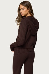 Lula Cable Knit Zip Up Hoodie