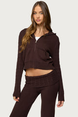Lula Cable Knit Zip Up Hoodie