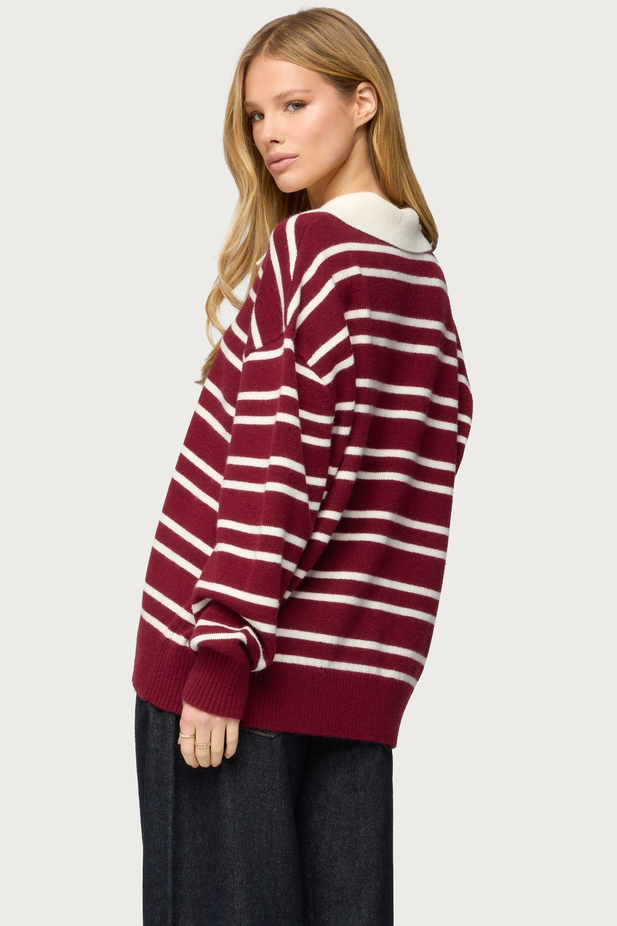 Rilynn Striped Polo Sweater