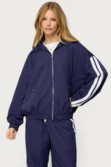 Kieran Stripey Nylon Track Jacket