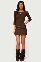 Jadey Boat Neck Mini Dress