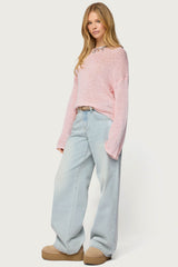 Drop Shoulder Light Knit Sweater