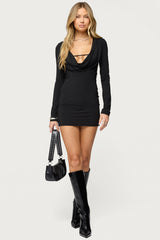 Nairobie Cowl Neck Mini Dress