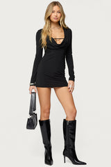 Nairobie Cowl Neck Mini Dress
