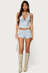 Sloane Faux Suede Halter Top