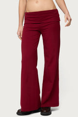Petite Wide Leg Foldover Pants