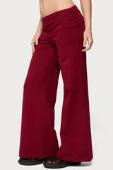 Petite Wide Leg Foldover Pants