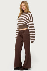 Petite Wide Leg Foldover Pants