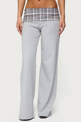 Kimmy Plaid Foldover Waist Pants