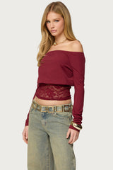 Dorona Lacey Off Shoulder Top