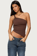Knotted One Shoulder Asymmetric Top