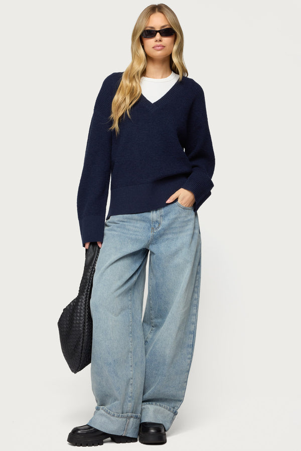 Bluebell Oversized Waffle Knit Sweater view 2