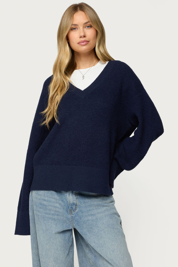 Bluebell Oversized Waffle Knit Sweater view 1
