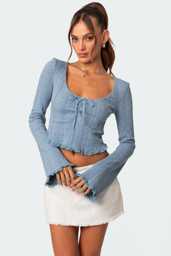 Lacey Long Sleeve Knit Top view 1