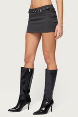 Jazi Grommet Belt Mini Skort