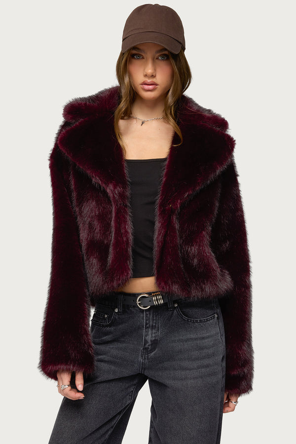 Kamilah Oversized Faux Fur Coat view 1