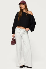 Reeva Polka Dot Foldover Pants