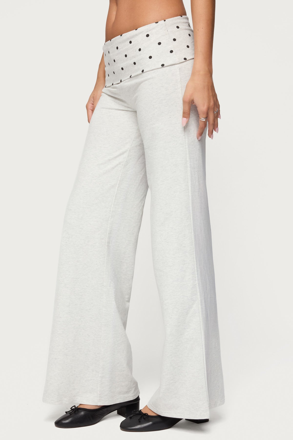 Reeva Polka Dot Foldover Pants