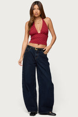 Blaire Polka Dot Halter Top