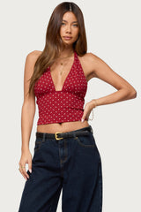Blaire Polka Dot Halter Top