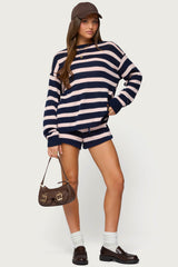 Amaris Striped Knit Shorts