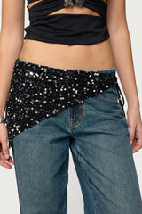 Sequin Crochet Waist Scarf