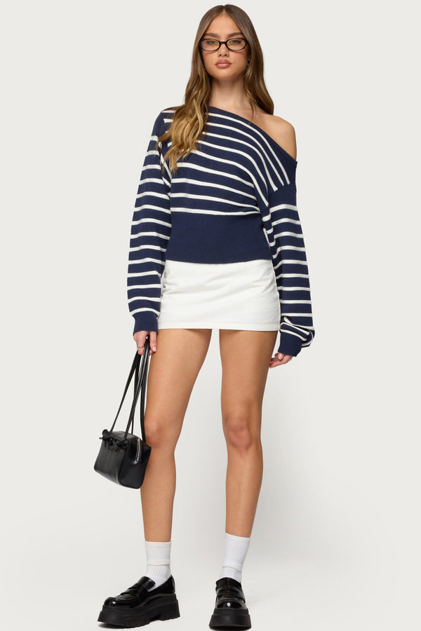 Mika Off Shoulder Oversized Sweater view 2
