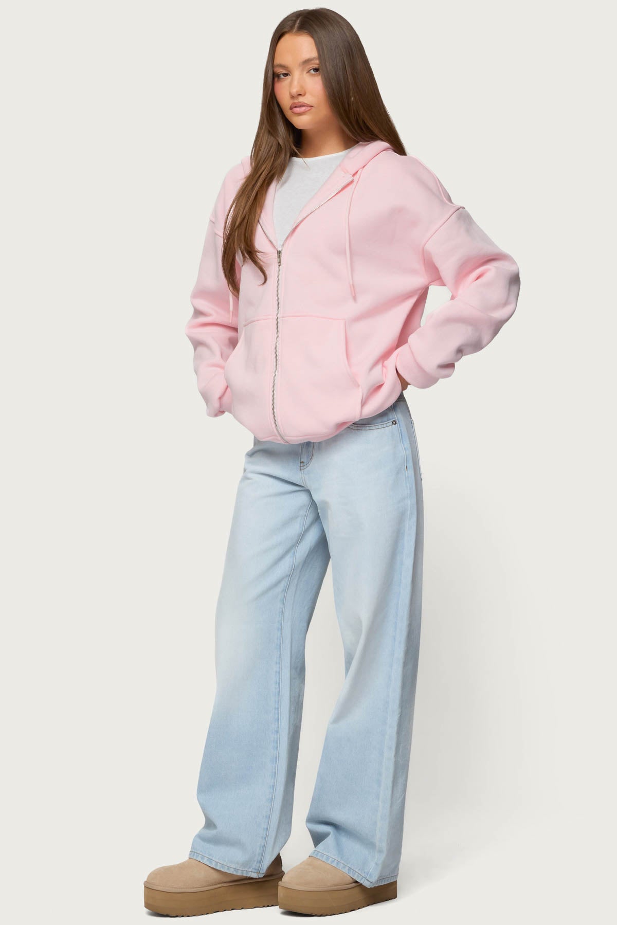 Rocia Oversized Zip Up Hoodie
