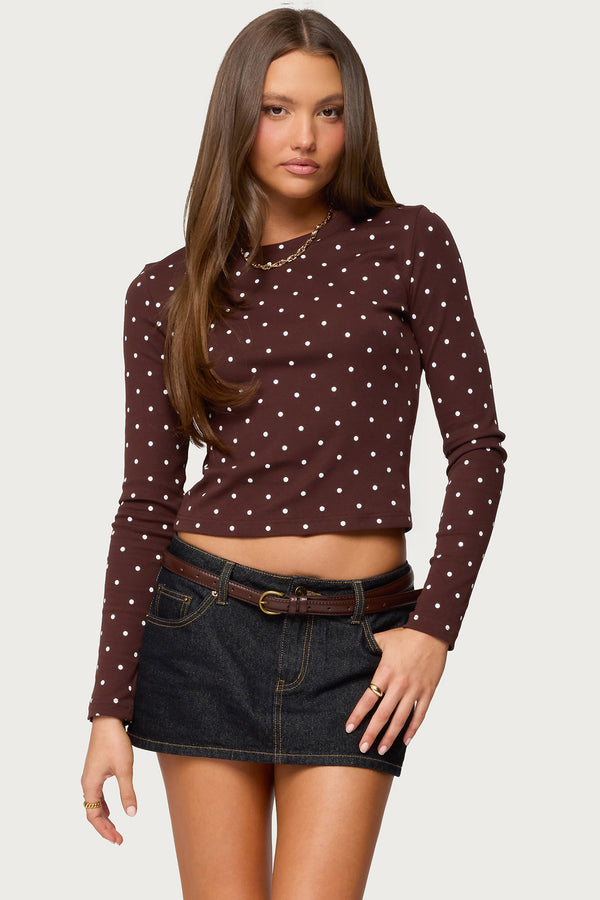 Daliya Polka Dot Long Sleeve Top view 1