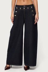 Frida Buttoned Low Rise Baggy Jeans