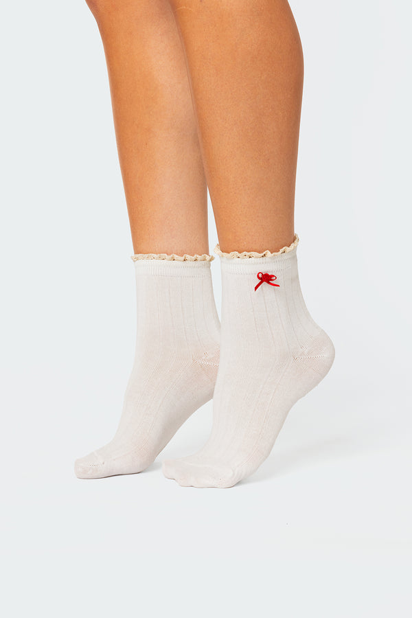 Holiday Ribbed Socks view 1