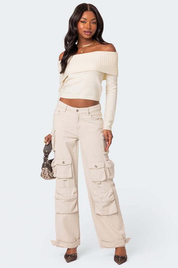 Tamara Fold Over Knit Top view 2