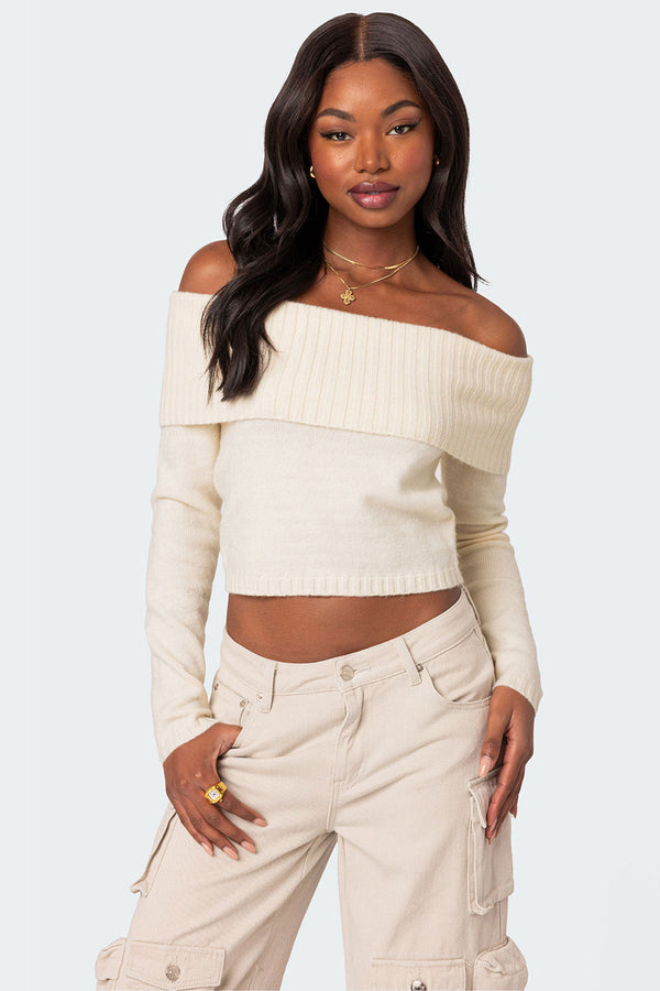 Tamara Fold Over Knit Top view 1