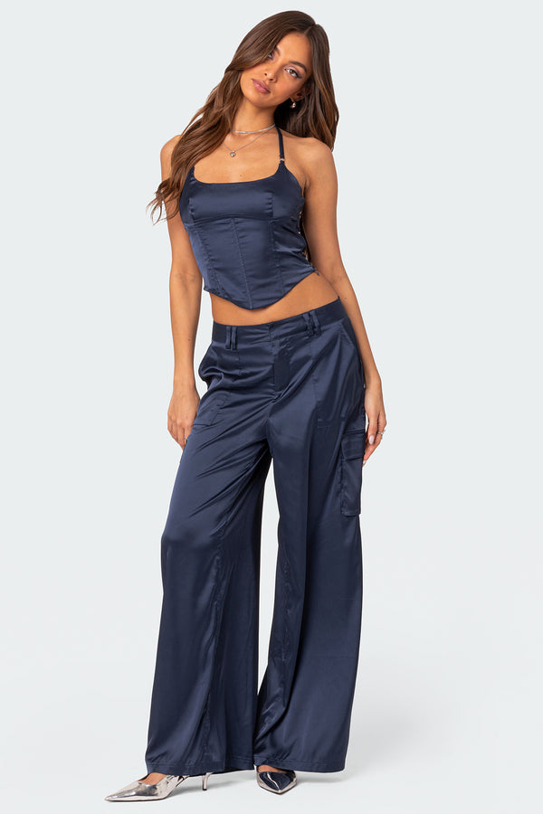 Kelsey Satin Effect Trousers view 1