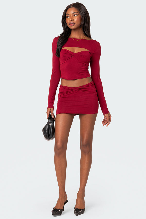 Lara Cut Out Twist Front Top view 2