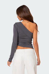 Fold Over One Shoulder Top